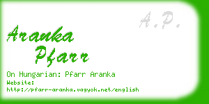 aranka pfarr business card